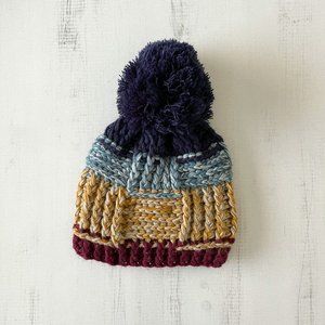 Anthropologie x Sleeping on Snow Knit Beanie with Pom Pom Top